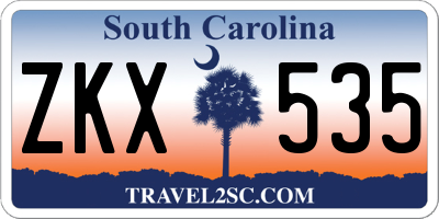 SC license plate ZKX535