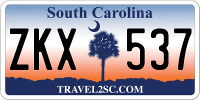 SC license plate ZKX537