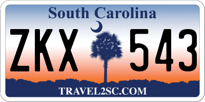 SC license plate ZKX543