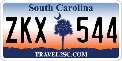 SC license plate ZKX544