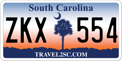 SC license plate ZKX554