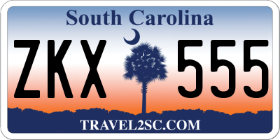 SC license plate ZKX555