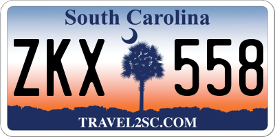 SC license plate ZKX558
