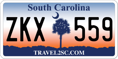 SC license plate ZKX559