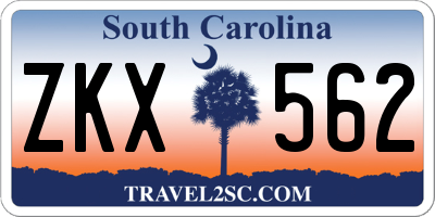 SC license plate ZKX562