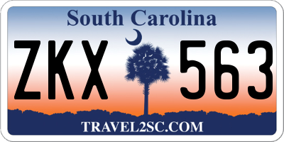SC license plate ZKX563