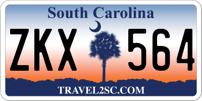 SC license plate ZKX564