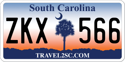 SC license plate ZKX566
