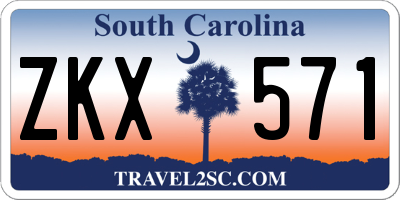 SC license plate ZKX571