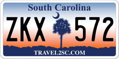SC license plate ZKX572