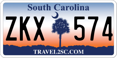 SC license plate ZKX574