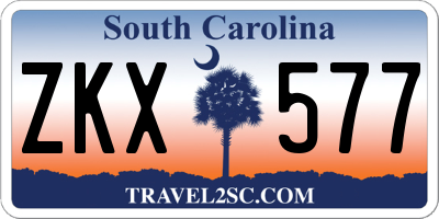 SC license plate ZKX577