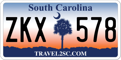 SC license plate ZKX578