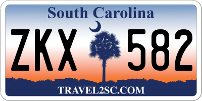 SC license plate ZKX582