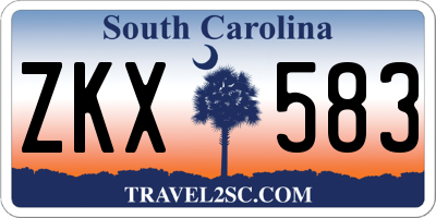 SC license plate ZKX583