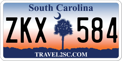 SC license plate ZKX584