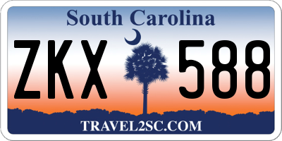 SC license plate ZKX588