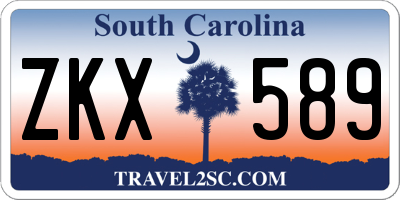 SC license plate ZKX589