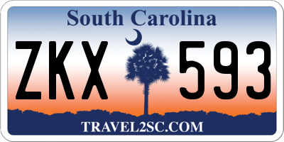 SC license plate ZKX593