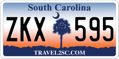 SC license plate ZKX595