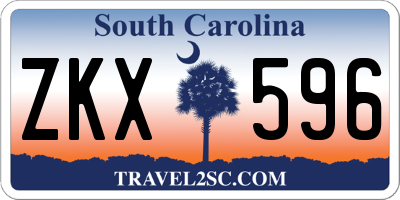 SC license plate ZKX596