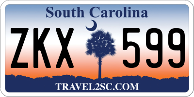 SC license plate ZKX599
