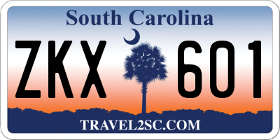 SC license plate ZKX601