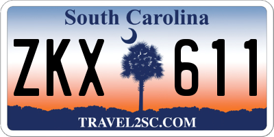 SC license plate ZKX611