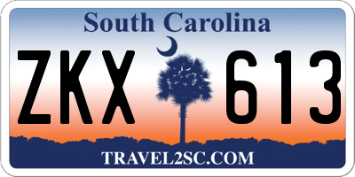 SC license plate ZKX613