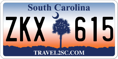 SC license plate ZKX615
