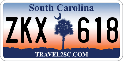 SC license plate ZKX618