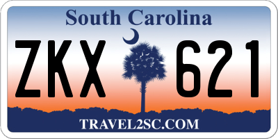 SC license plate ZKX621