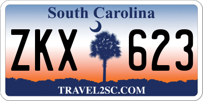 SC license plate ZKX623