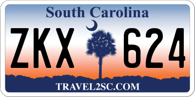 SC license plate ZKX624