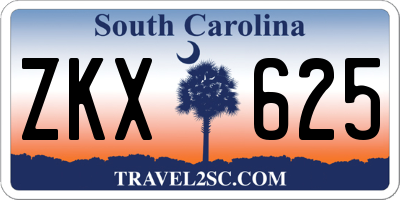 SC license plate ZKX625