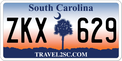 SC license plate ZKX629