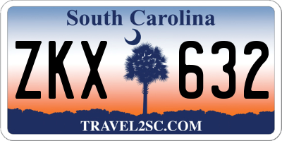 SC license plate ZKX632