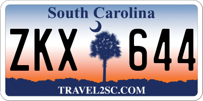 SC license plate ZKX644