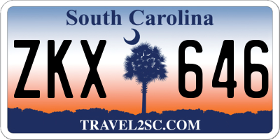 SC license plate ZKX646