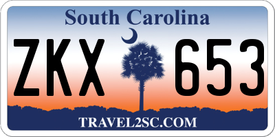 SC license plate ZKX653