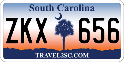 SC license plate ZKX656