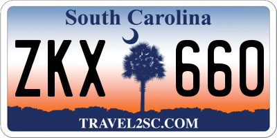 SC license plate ZKX660