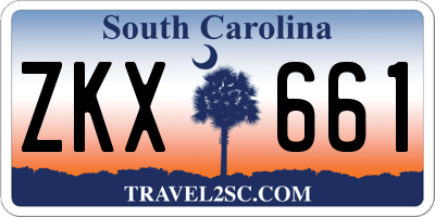 SC license plate ZKX661