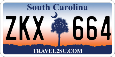 SC license plate ZKX664
