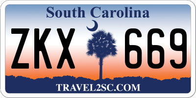 SC license plate ZKX669