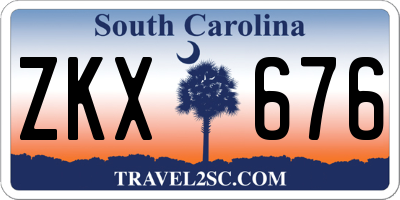 SC license plate ZKX676