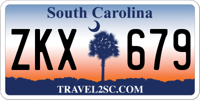 SC license plate ZKX679