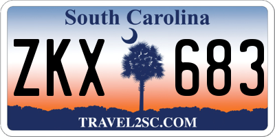 SC license plate ZKX683