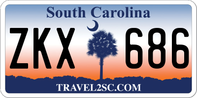 SC license plate ZKX686