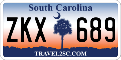 SC license plate ZKX689